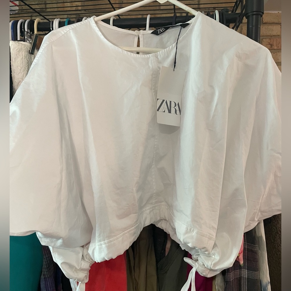 Zara white blouse xl nwt